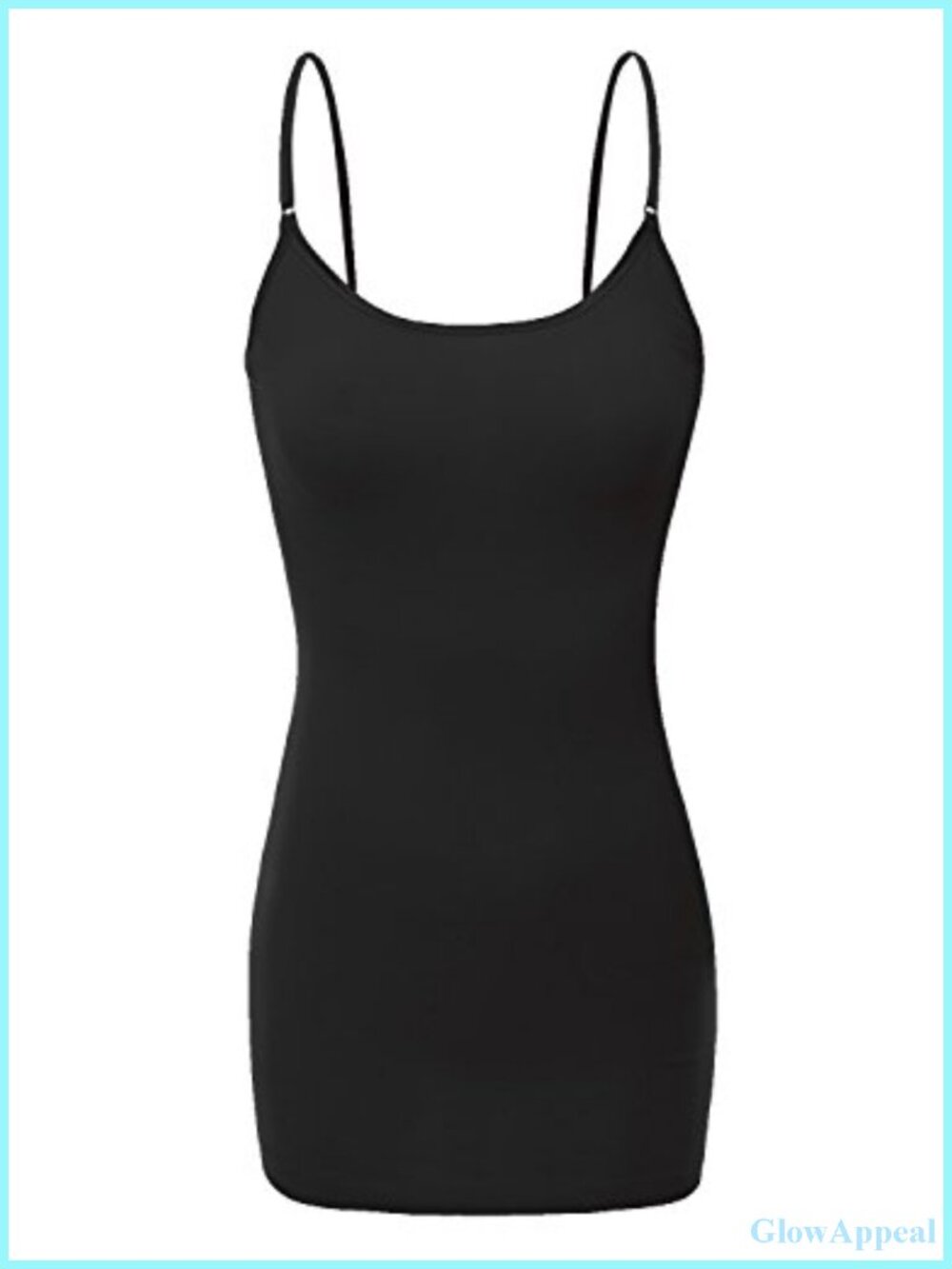 Women's Long Spaghetti Strap Cami Tank Top Layering Essential 95% Cotton